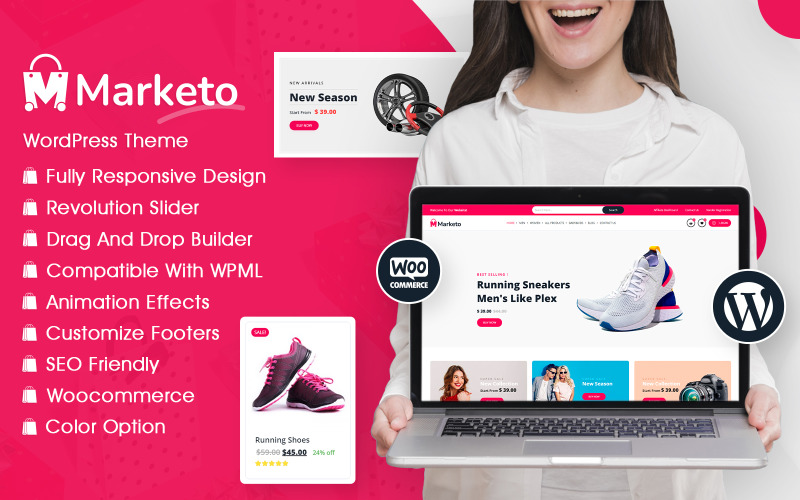 Marketo – eCommerce & Marketplace pro více dodavatelů Woocommerce téma WordPress