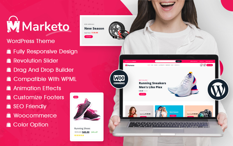 Marketo — тема WordPress для электронной коммерции и мультивендорной торговли Woocommerce