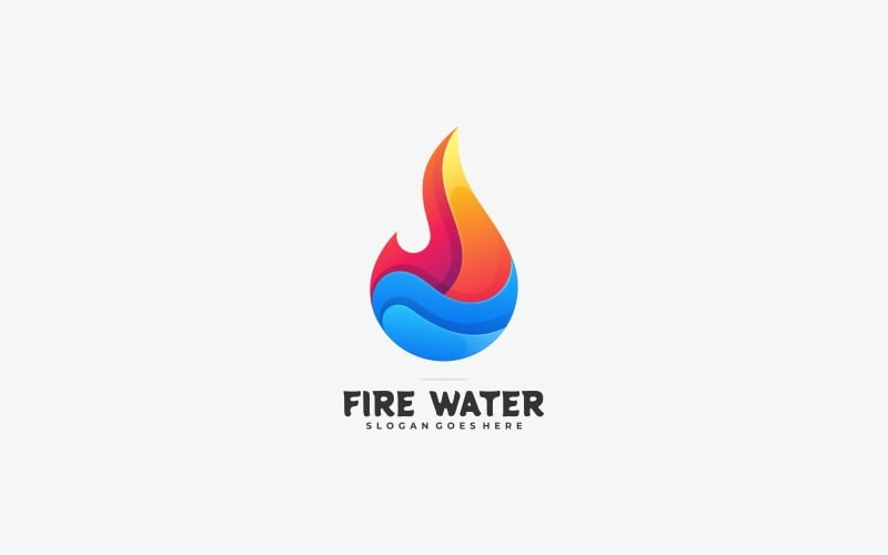 Style de logo coloré de l'eau de feu