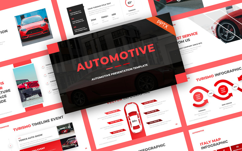 AutoMotive Automotive Sjablonen PowerPoint presentatie