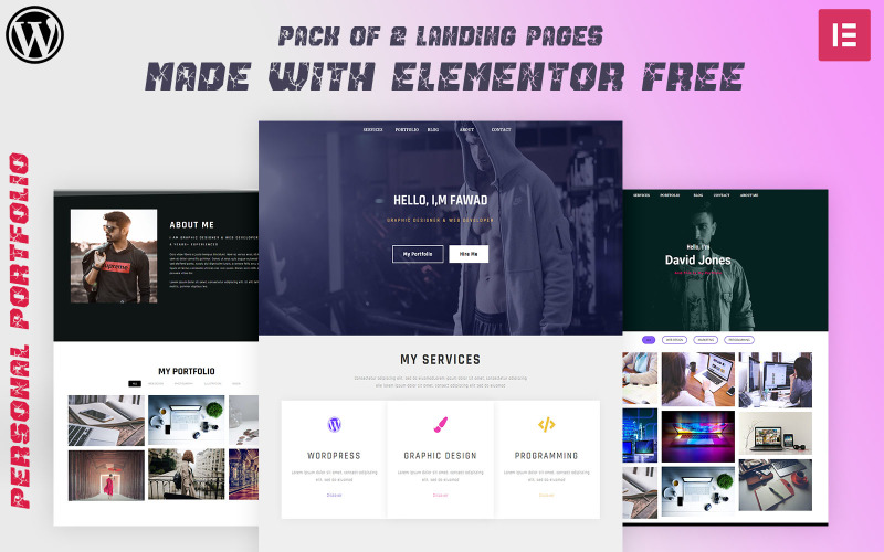 Clexpack - Portfolio personnel 2 Landing Pages Elementor Kit