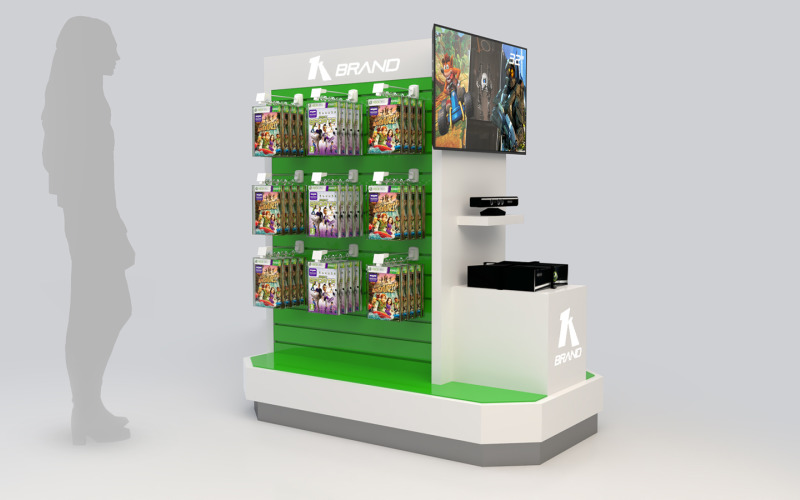 Diseño de Mobiliario Comercial para Exhibición de Videojuegos Modelo 3D
