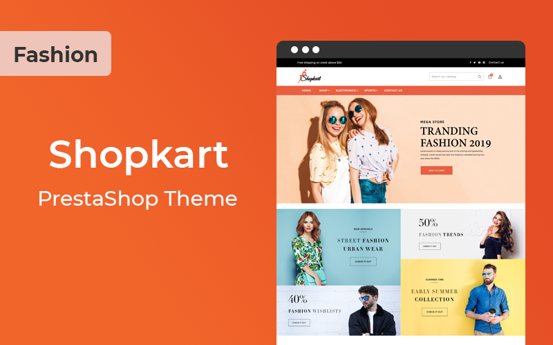 Shopkart -自适应时尚主题Prestashop