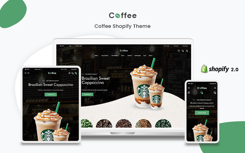 Café - O tema Coffee & Food Premium Shopify