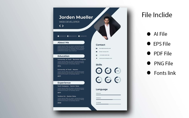 Szablon CV Jorden Mueller