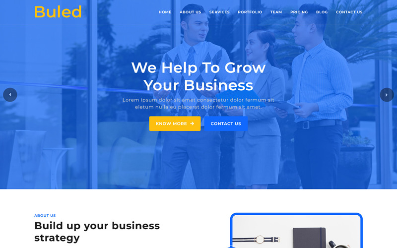 Buled — це односторінковий бізнес-шаблон HTML5