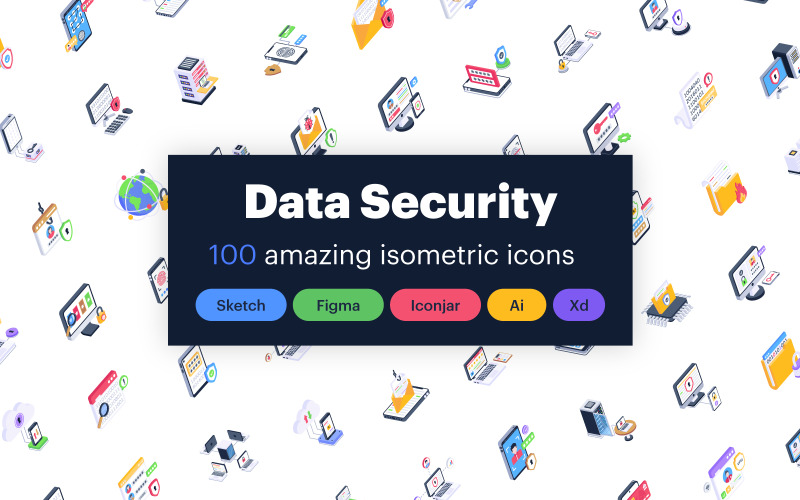 100个等距数据安全图标
