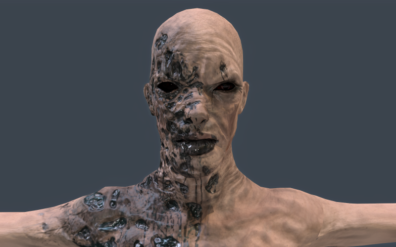 Женский зомби 3D модель персонажа