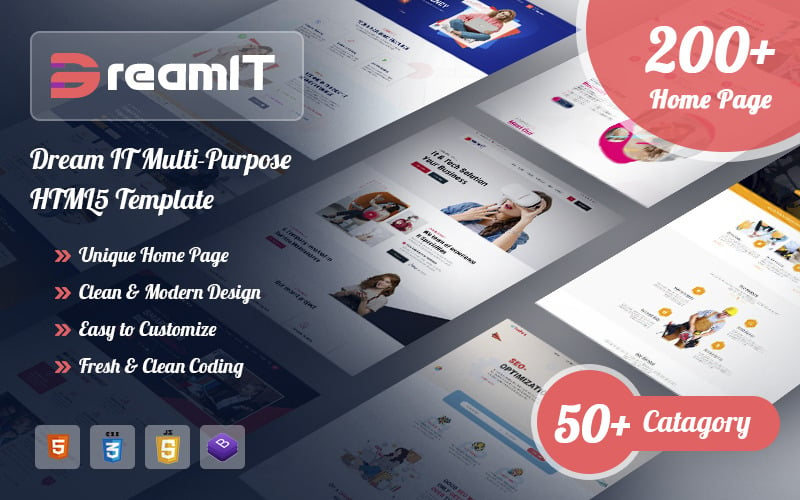 Dream-IT  The Biggest Multi-Purpose HTML5 网络上site Template