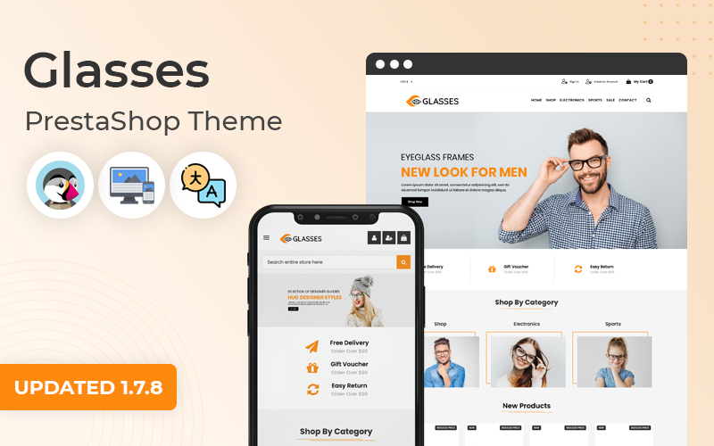 Lunettes - Thème Prestashop réactif polyvalent