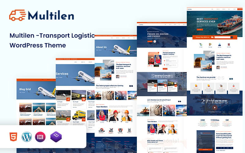 Multilen运输 & Logistic WordPress Theme.