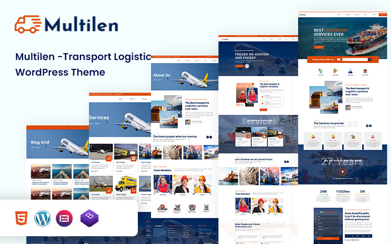 Тема WordPress Multilen Transport & Logistic.