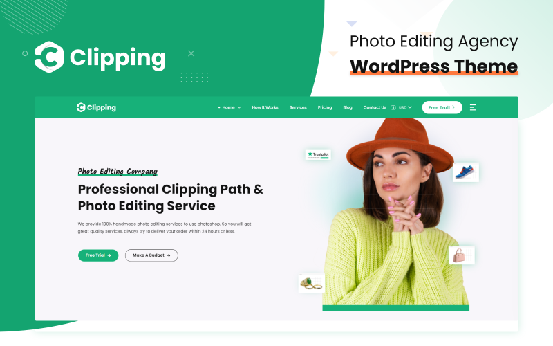 Clipping - WordPress-thema voor fotobewerkingsbureau