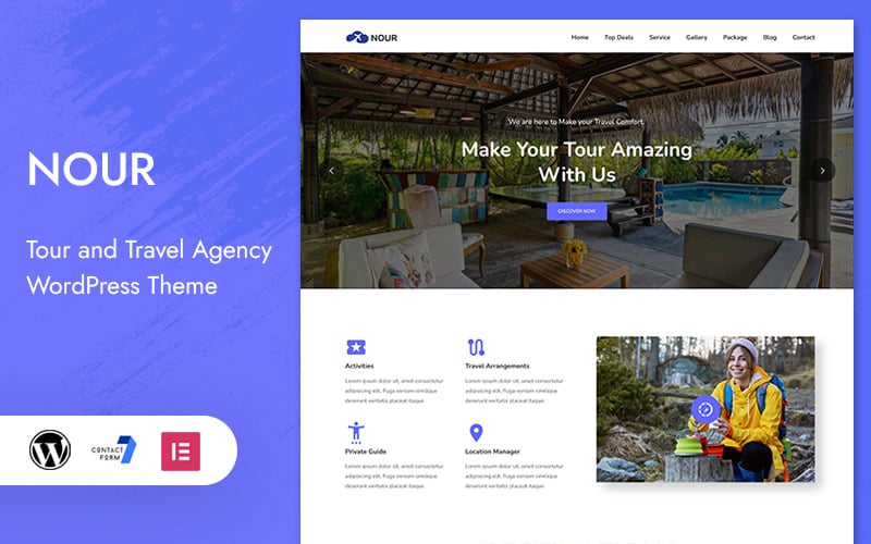 Téma WordPress Nour - Tour and Travel Digital Agency