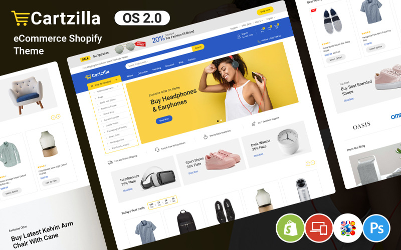 Cartzilla — uniwersalny motyw Shopify