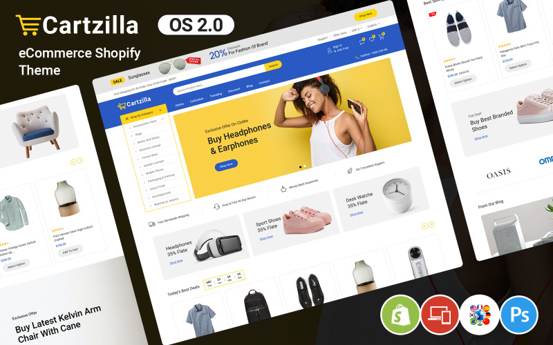 Cartzilla – víceúčelové téma Shopify