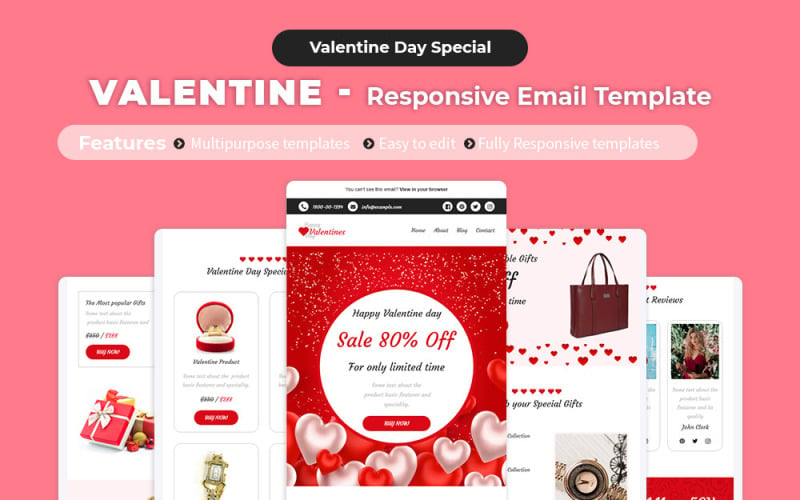 Saint Valentin - Modèle d'e-mail réactif