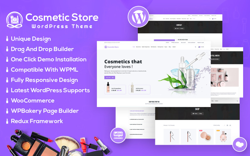 Tema WooCommerce del negozio di cosmetici