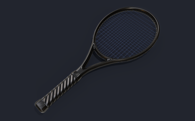 低poly网球拍3d模型
