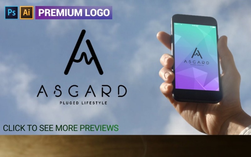 Modèle de logo de lettre A Asgard premium