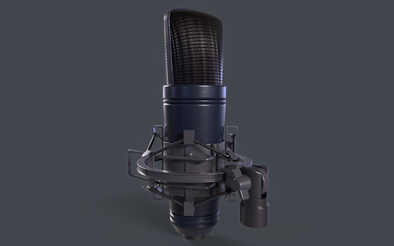 Microphone de studio Low-poly modèle 3D