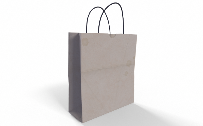 纸袋3D低多边形模型