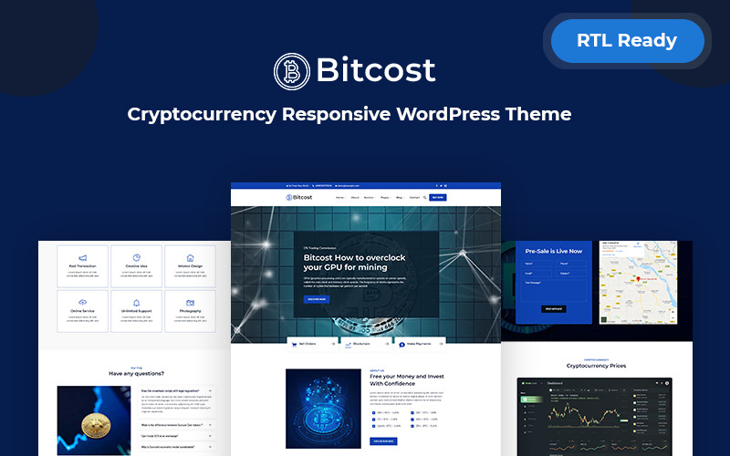 Bitcost - Thème WordPress réactif pour les crypto-monnaies et les bitcoins