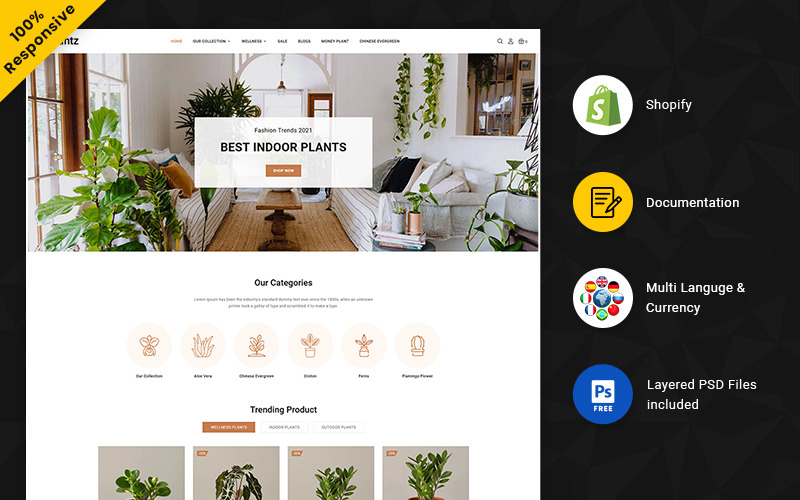 Plantz - тема для розсадника, садівництва та кімнатних рослин Shopify