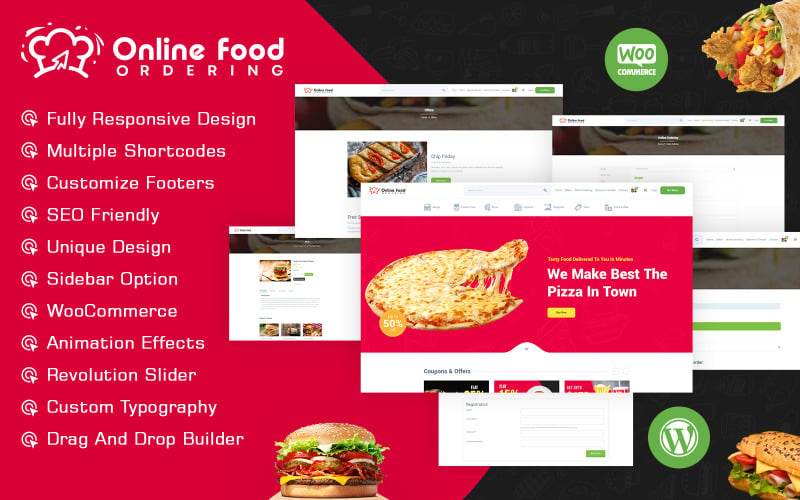 Online 食物 Ordering WordPress Theme With AI 内容生成器