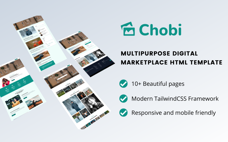 Chobi - многоцелевой HTML-шаблон цифровой торговой площадки