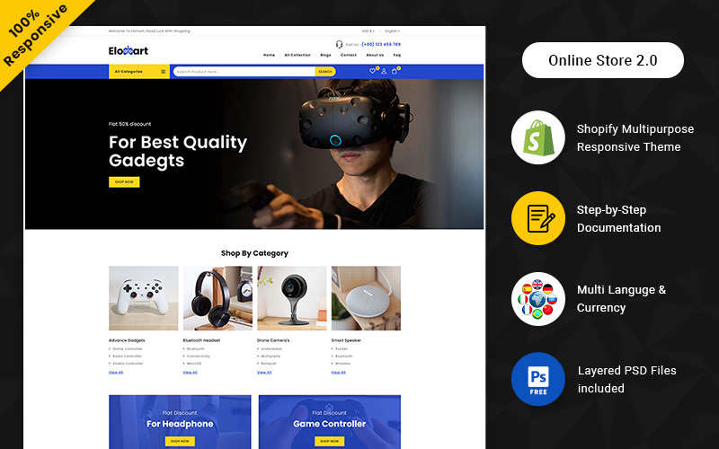 Elomart - Tema de Shopify Responsive para Electrónica y Gadgets