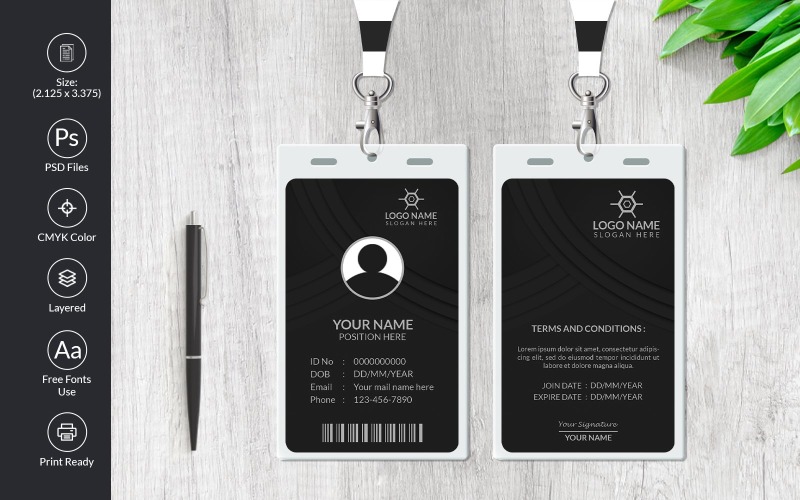 Šablona návrhu luxusní ID karty