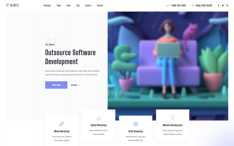 Bitbyte - Outsourca Software Development Company WordPress-tema