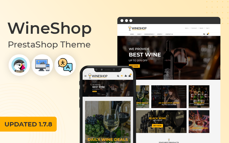 WineShop - Prémiová vinotéka Téma Prestashop