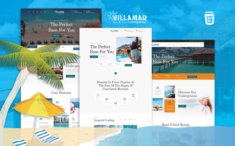 Villamar Beach Summer Resort HTML5模板
