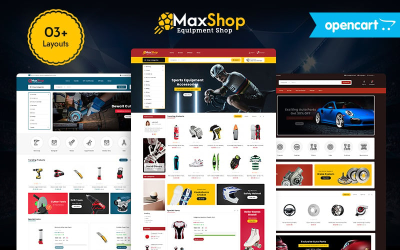 MaxShop - Tema de comercio electrónico OpenCart para deportes, herramientas y autopartes