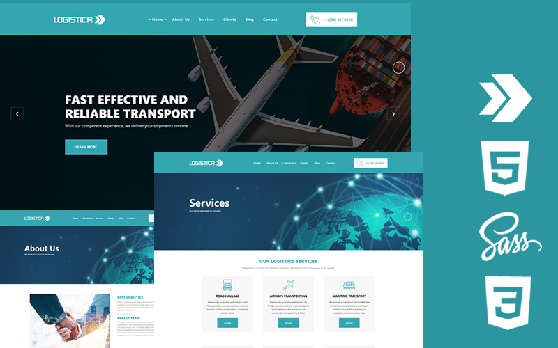 Szablon strony internetowej Logistica Html5 Css3