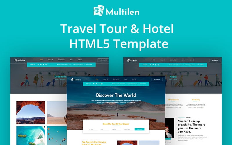 Travel Tour & 酒店预订HTML5网站模板