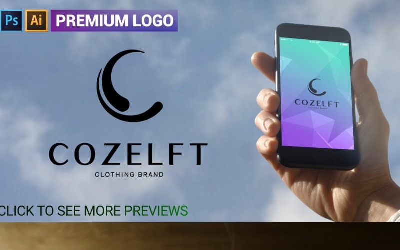 Modèle de logo de lettre COZELFT C Premium