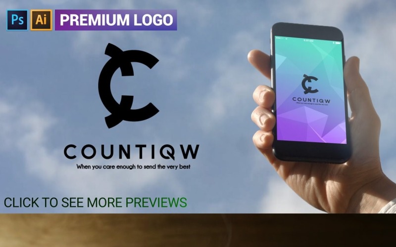 Plantilla premium de logotipo de letra COUNTIQW C