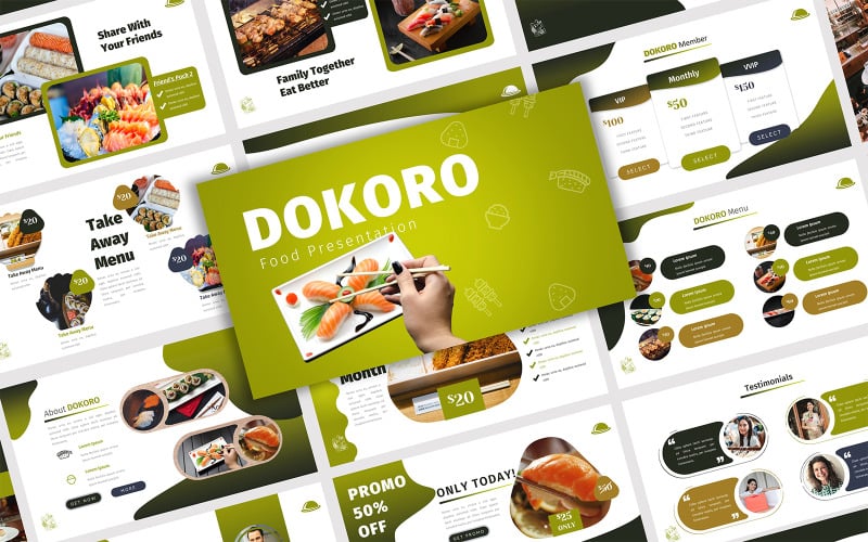 Dokoro -食品PowerPoint模型