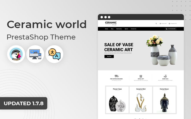 Ceramic world - 响应式 Prestashop 主题