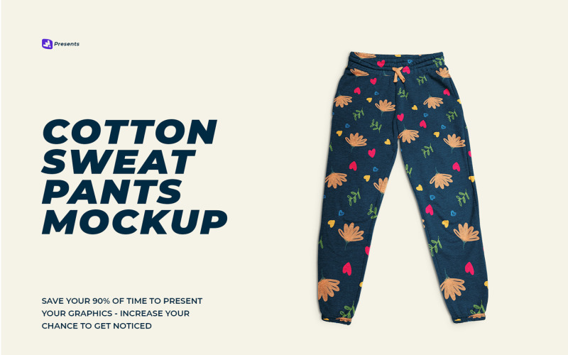 Top View Cotton Sweatpants Mockup