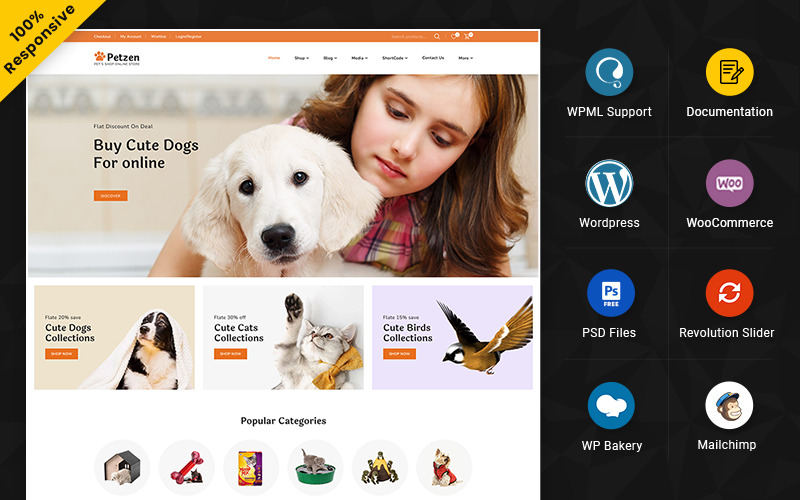 Petzen - Alimentos para mascotas y alimentos para animales Woocommerce Responsive Store