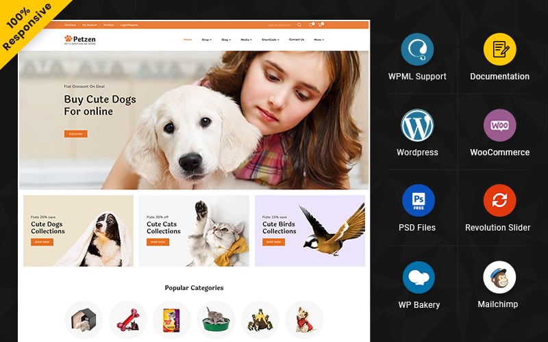 Petzen - Loja responsiva de ração para animais de estimação e ração para animais Woocommerce