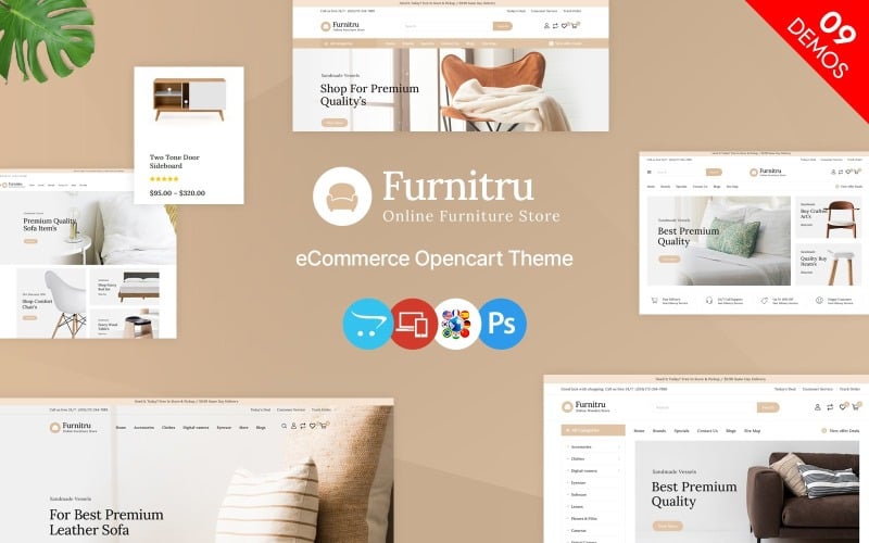 Furnitru - Meubelwinkel en mode Multifunctioneel OpenCart-thema