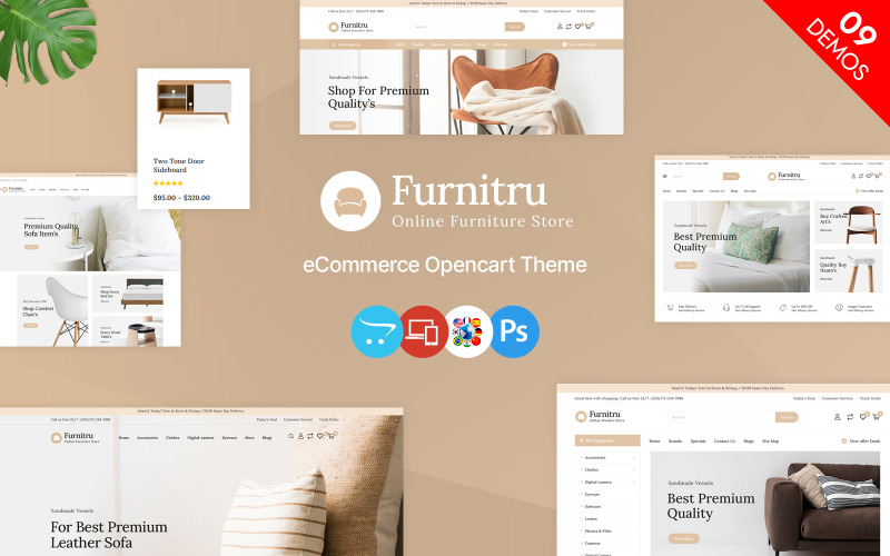 家具- Tema OpenCart para loja de móveis
