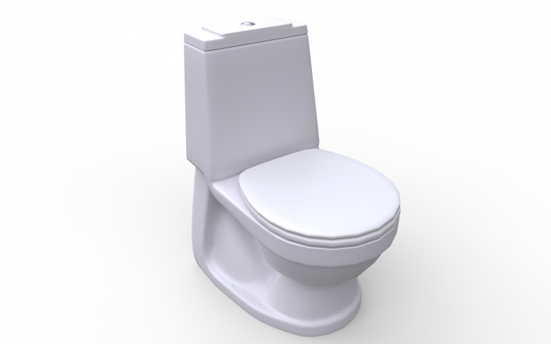 WC Toilette Low-Poly 3D-Modell