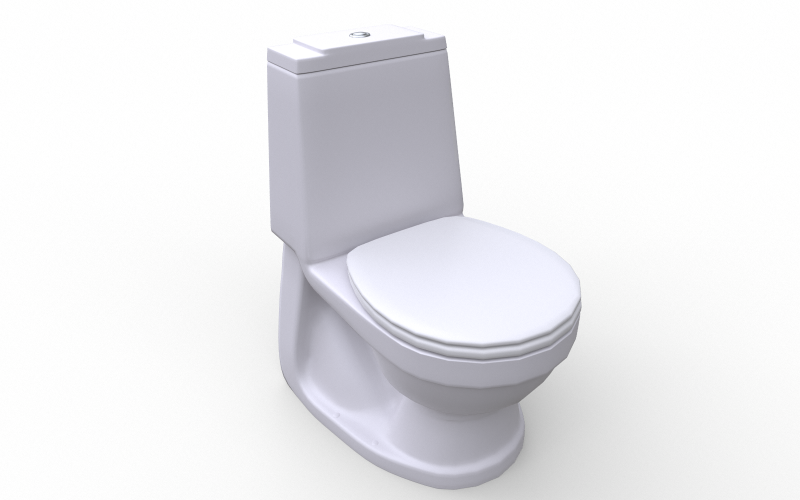 Wc Tuvalet Düşük Poli 3D model