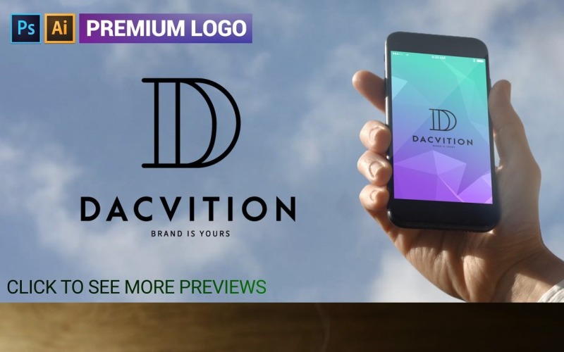 Modèle de logo Premium D Letter DACVITION